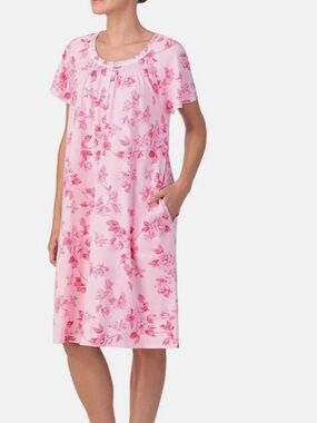 Aria Pink Floral Short-Sleeve Nightdress 3X